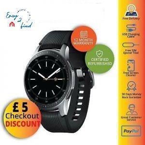 easy 2 find smart watch Samsung Galaxy Watch 46mm 4G Android SM-R805 Watch, Silver - Pristine A+